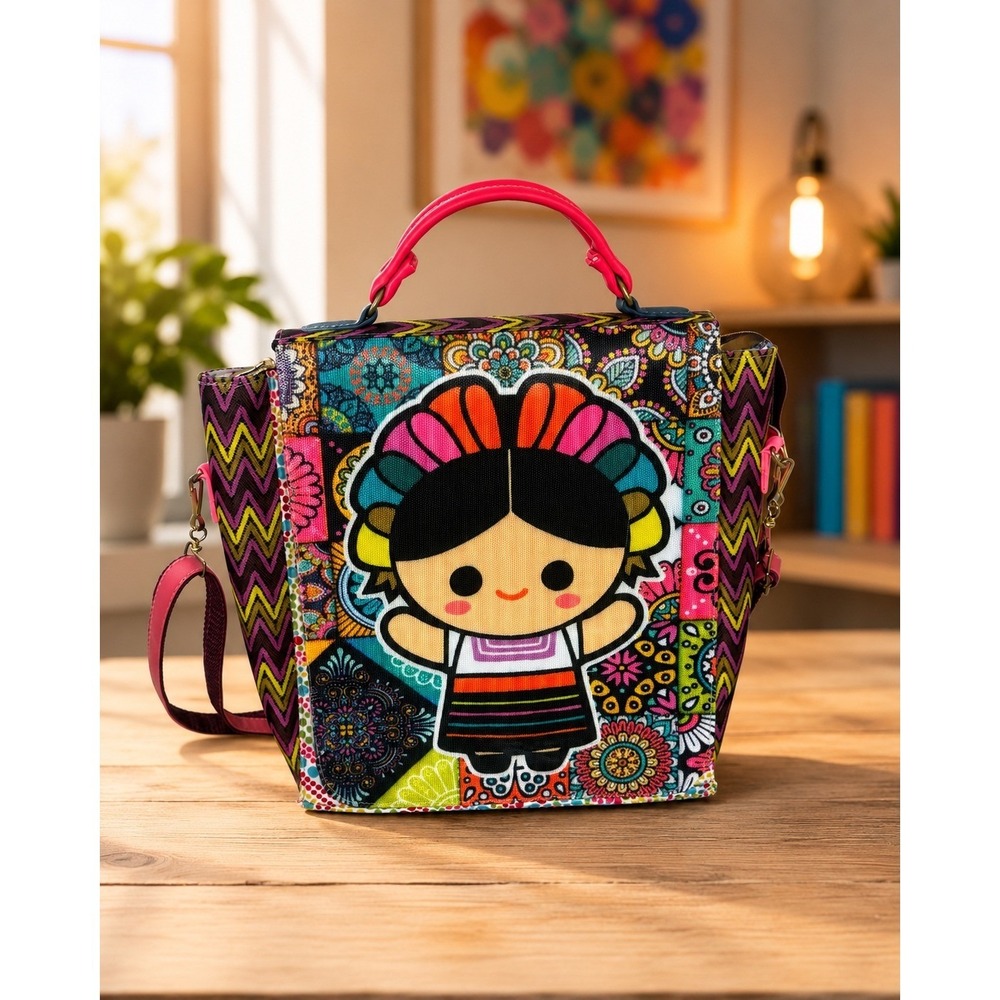 Frida Inspired Folk Art Crossbody Satchel Bag Embroidered Boho Purse NWOT